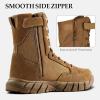 imageFREE SOLDIER Mens Tactical Boots 8 Inches Lightweight Combat Boots Durable Suede Leather Military Work Boot Desert BootDeep Brown