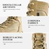 imageFREE SOLDIER Mens Tactical Boots 8 Inches Lightweight Combat Boots Durable Suede Leather Military Work Boot Desert BootDeep Tan