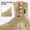 imageFREE SOLDIER Mens Tactical Boots 8 Inches Lightweight Combat Boots Durable Suede Leather Military Work Boot Desert BootDeep Tan
