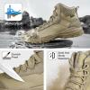 imageFREE SOLDIER Mens Tactical Hiking Boots Breathable Desert Boots Lightweight Work Military BootsTan
