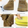 imageFREE SOLDIER Mens Tactical Hiking Boots Lightweight Comfortable Combat Work Boots 6 InchesBrown