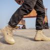 imageFREE SOLDIER Mens Tactical Hiking Boots Lightweight Comfortable Combat Work Boots 6 InchesTan