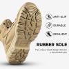 imageFREE SOLDIER Mens Tactical Hiking Boots Lightweight Comfortable Combat Work Boots 6 InchesTan