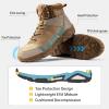 imageFREE SOLDIER Mens Waterproof Hiking Boots Mens Lightweight Outdoor Mid Trekking Climbing Boots for MenBrown