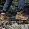 imageFREE SOLDIER Mens Waterproof Hiking Boots Mens Lightweight Outdoor Mid Trekking Climbing Boots for MenBrown