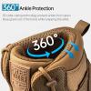 imageFREE SOLDIER Mens Waterproof Hiking Boots Mens Lightweight Outdoor Mid Trekking Climbing Boots for MenBrown