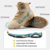 imageFREE SOLDIER Mens Waterproof Hiking Boots Mens Lightweight Outdoor Mid Trekking Climbing Boots for MenTan