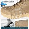 imageFREE SOLDIER Mens Waterproof Hiking Boots Mens Lightweight Outdoor Mid Trekking Climbing Boots for MenTan