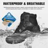 imageFREE SOLDIER Mens Waterproof Hiking Boots Tactical Work Boots Outdoor Lightweight Military BootsMid Black