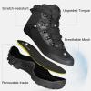 imageFREE SOLDIER Mens Waterproof Hiking Boots Tactical Work Boots Outdoor Lightweight Military BootsMid Black