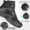 imageFREE SOLDIER Mens Waterproof Hiking Boots Tactical Work Boots Outdoor Lightweight Military BootsMid Black
