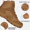 imageFREE SOLDIER Mens Waterproof Hiking Boots Tactical Work Boots Outdoor Lightweight Military BootsMid Brown