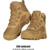 imageFREE SOLDIER Mens Waterproof Hiking Boots Tactical Work Boots Outdoor Lightweight Military BootsMid Brown