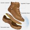 imageFREE SOLDIER Mens Waterproof Hiking Boots Tactical Work Boots Outdoor Lightweight Military BootsMid Brown