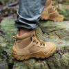 imageFREE SOLDIER Mens Waterproof Hiking Boots Tactical Work Boots Outdoor Lightweight Military BootsMid Brown