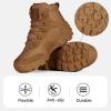 imageFREE SOLDIER Mens Waterproof Hiking Boots Tactical Work Boots Outdoor Lightweight Military BootsMid Brown