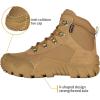 imageFREE SOLDIER Mens Waterproof Hiking Boots Tactical Work Boots Outdoor Lightweight Military BootsMid Brown