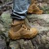 imageFREE SOLDIER Mens Waterproof Hiking Boots Tactical Work Boots Outdoor Lightweight Military BootsMid Brown