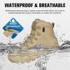 imageFREE SOLDIER Mens Waterproof Hiking Boots Tactical Work Boots Outdoor Lightweight Military BootsMid Tan