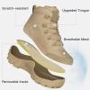 imageFREE SOLDIER Mens Waterproof Hiking Boots Tactical Work Boots Outdoor Lightweight Military BootsMid Tan