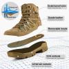 imageFREE SOLDIER Mens Waterproof Tactical Hiking Boots Military Work Boots Combat BootsWaterproof Brown