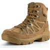 imageFREE SOLDIER Mens Waterproof Tactical Hiking Boots Military Work Boots Combat BootsWaterproof Brown