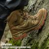 imageFREE SOLDIER Mens Waterproof Tactical Hiking Boots Military Work Boots Combat BootsWaterproof Brown