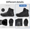 imageFREE SOLDIER Mens Waterproof Tactical Work Boots Lightweight Comfortable Combat Hiking BootsClassic Black