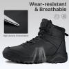 imageFREE SOLDIER Mens Waterproof Tactical Work Boots Lightweight Comfortable Combat Hiking BootsClassic Black