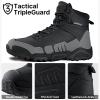 imageFREE SOLDIER Mens Waterproof Tactical Work Boots Lightweight Comfortable Combat Hiking BootsWaterproof Black