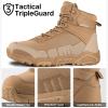 imageFREE SOLDIER Mens Waterproof Tactical Work Boots Lightweight Comfortable Combat Hiking BootsWaterproof Brown