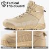 imageFREE SOLDIER Mens Waterproof Tactical Work Boots Lightweight Comfortable Combat Hiking BootsWaterproof Sand