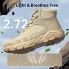imageFREE SOLDIER Mens Waterproof Tactical Work Boots Lightweight Comfortable Combat Hiking BootsWaterproof Sand