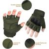 imageFREE SOLDIER Outdoor Gloves for Men Fingerless Motorcycle Gloves for Cycling Hiking Camping Climbing Airsoft Gloves for PaintballHalf Finger Green
