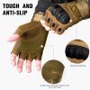 imageFREE SOLDIER Outdoor Gloves for Men Fingerless Motorcycle Gloves for Cycling Hiking Camping Climbing Airsoft Gloves for PaintballHalf Finger Sand
