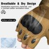 imageFREE SOLDIER Outdoor Gloves for Men Fingerless Motorcycle Gloves for Cycling Hiking Camping Climbing Airsoft Gloves for PaintballHalf Finger Sand