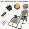 imageFREE SOLDIER Oversized XL Padded Adjustable Reclining Folding Chair with Cup Holder 400lb Capacity Gravity Chairs Anti Gravity Chairs Zero Gravity Chairs Khaki