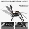imageFREE SOLDIER Oversized XL Padded Adjustable Reclining Folding Chair with Cup Holder 400lb Capacity Gravity Chairs Anti Gravity Chairs Zero Gravity Chairs Gray