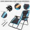 imageFREE SOLDIER Oversized XL Padded Zero Gravity Lounge Chair Adjustable Reclining Folding Chair with Cup Holder 400lb Blue