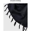 imageFREE SOLDIER Scarf Military Shemagh Tactical Desert Keffiyeh Head Neck Scarf Arab Wrap with Tassel for Men WomenBlack
