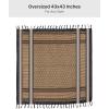 imageFREE SOLDIER Scarf Military Shemagh Tactical Desert Keffiyeh Head Neck Scarf Arab Wrap with Tassel for Men WomenBlack Brown