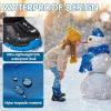 imageFREE SOLDIER Snow Boots for Kids Waterproof with Zipper Winter Warm Non Slip Cold Weather Outdoor Boys Girls Snow BootsBlue