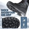 imageFREE SOLDIER Snow Boots for Men Winter Waterproof Nonslip Flock Outdoor Hiking Work BootsBlackgray