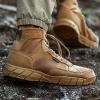 imageFREE SOLDIER Waterproof Hiking Boots Mens Tactical Work Boots Breathable Desert Boots 6 Inches Lightweight Military BootsBrownnot WaterproofThin Fabric