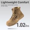 imageFREE SOLDIER Waterproof Hiking Work Boots Mens Tactical Boots 6 Inches Lightweight Military Boots Breathable Desert BootsBrown