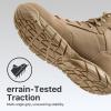 imageFREE SOLDIER Waterproof Hiking Work Boots Mens Tactical Boots 6 Inches Lightweight Military Boots Breathable Desert BootsBrown