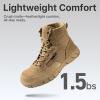 imageFREE SOLDIER Waterproof Hiking Work Boots Mens Tactical Boots 6 Inches Lightweight Military Boots Breathable Desert BootsBrown