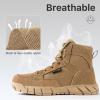 imageFREE SOLDIER Waterproof Hiking Work Boots Mens Tactical Boots 6 Inches Lightweight Military Boots Breathable Desert BootsBrown