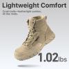 imageFREE SOLDIER Waterproof Hiking Work Boots Mens Tactical Boots 6 Inches Lightweight Military Boots Breathable Desert BootsTan