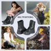 imageFREE SOLDIER Womens Tactical Boots 8 Inches Lightweight Combat Boot Durable Military Work Outdoors Boots Desert Boot for WomenDark Black